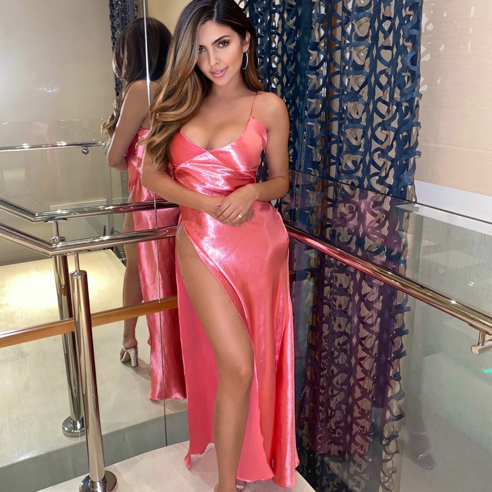 Pink long dress